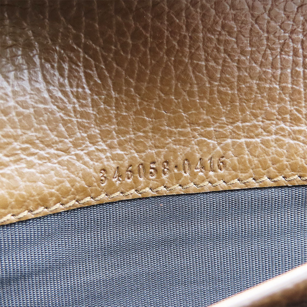 GUCCI Long Wallet Purse 346058 GG canvas, leather Brown Women Used