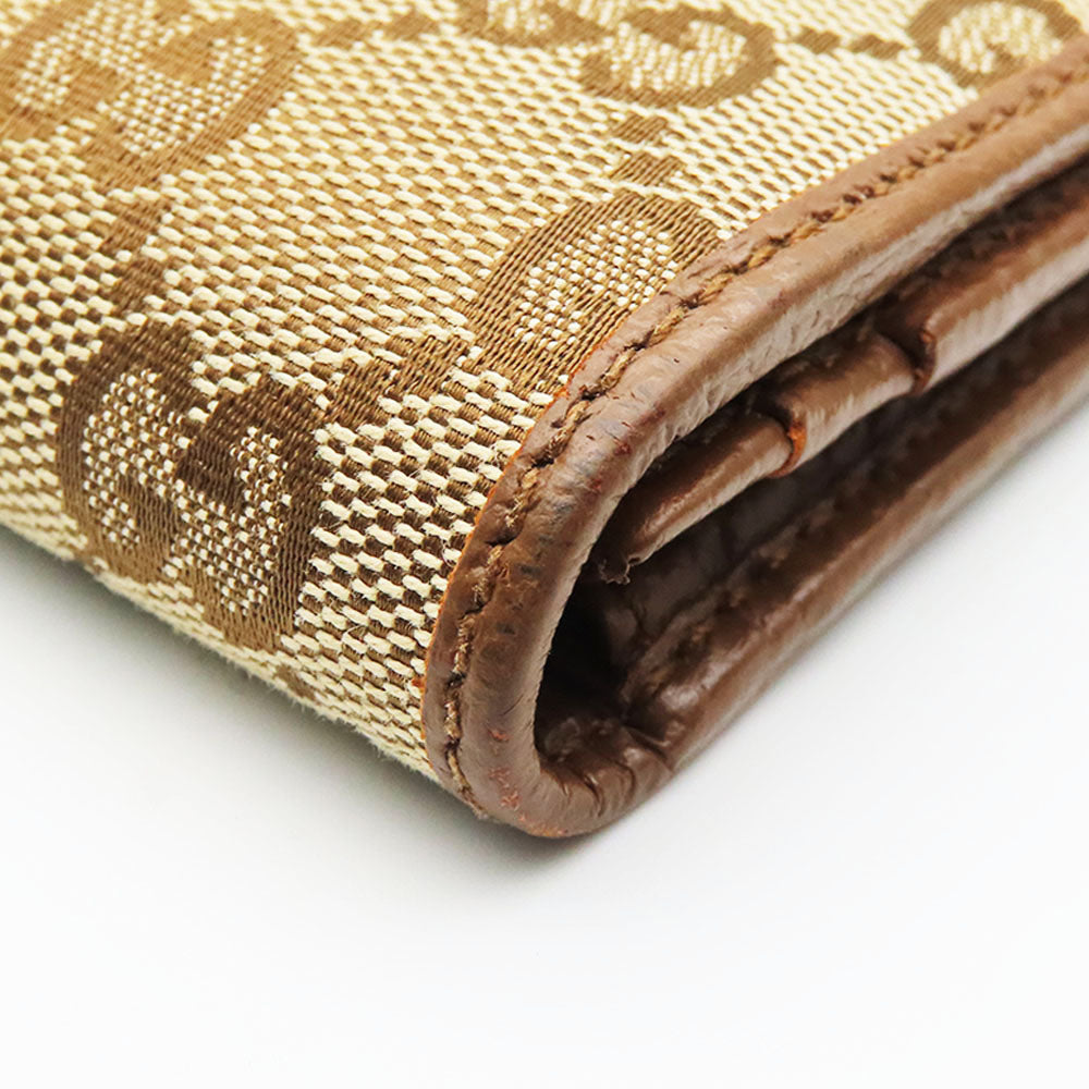 GUCCI Long Wallet Purse 346058 GG canvas, leather Brown Women Used