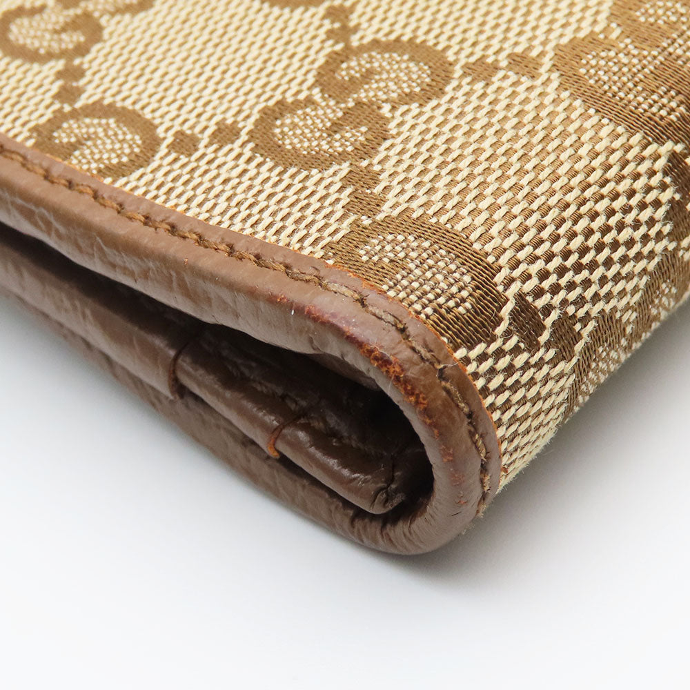GUCCI Long Wallet Purse 346058 GG canvas, leather Brown Women Used