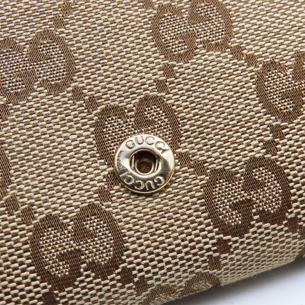 GUCCI Long Wallet Purse 346058 GG canvas, leather Brown Women Used