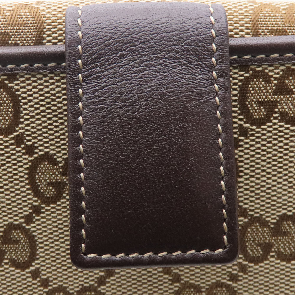 GUCCI Long Wallet Purse 245723 GG canvas, leather Brown Women Used