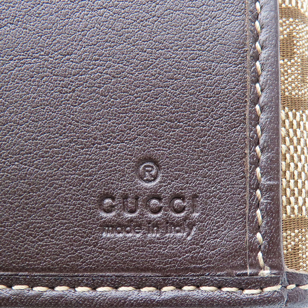 GUCCI Long Wallet Purse 245723 GG canvas, leather Brown Women Used