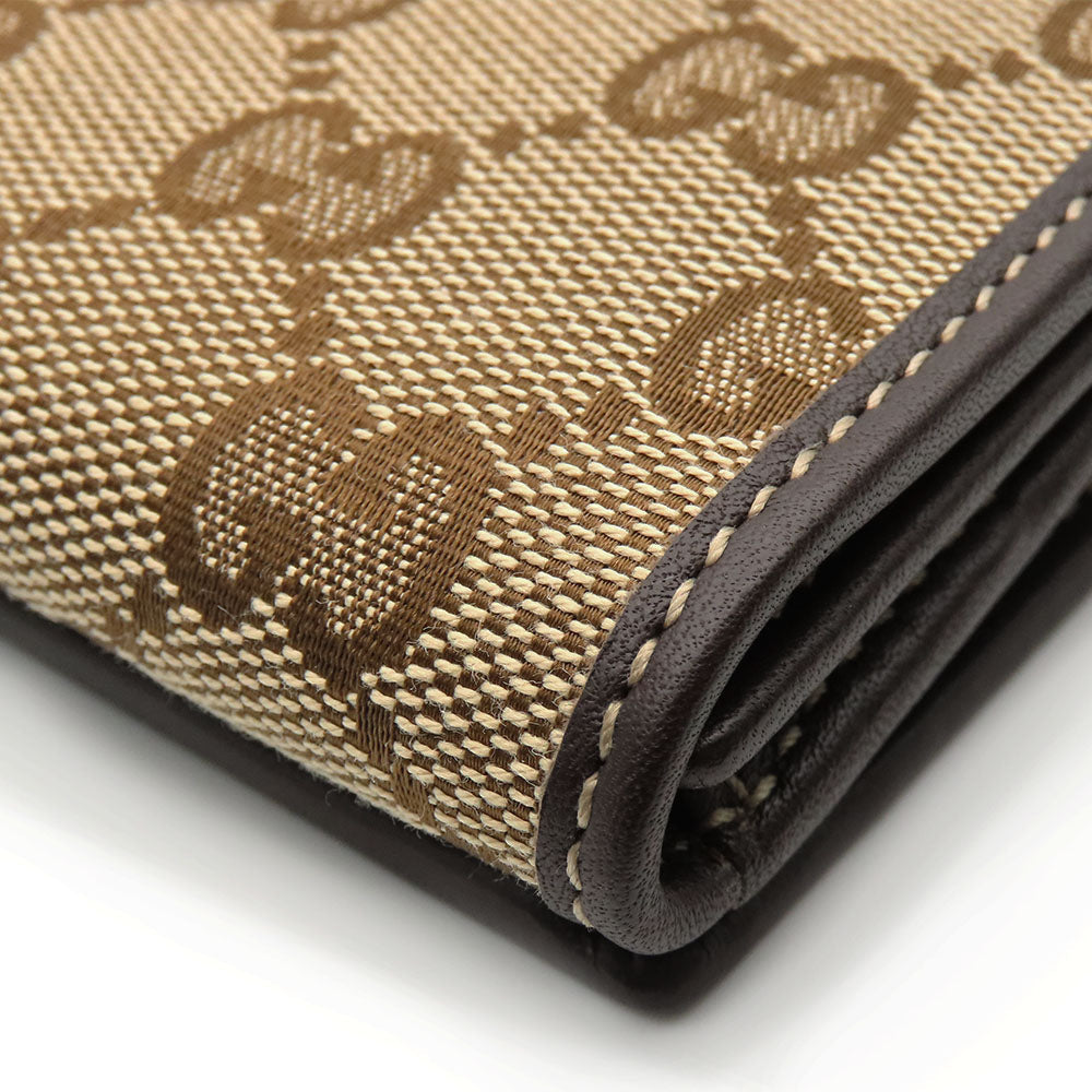 GUCCI Long Wallet Purse 245723 GG canvas, leather Brown Women Used