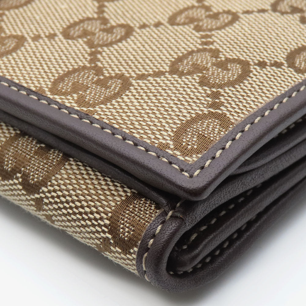 GUCCI Long Wallet Purse 245723 GG canvas, leather Brown Women Used