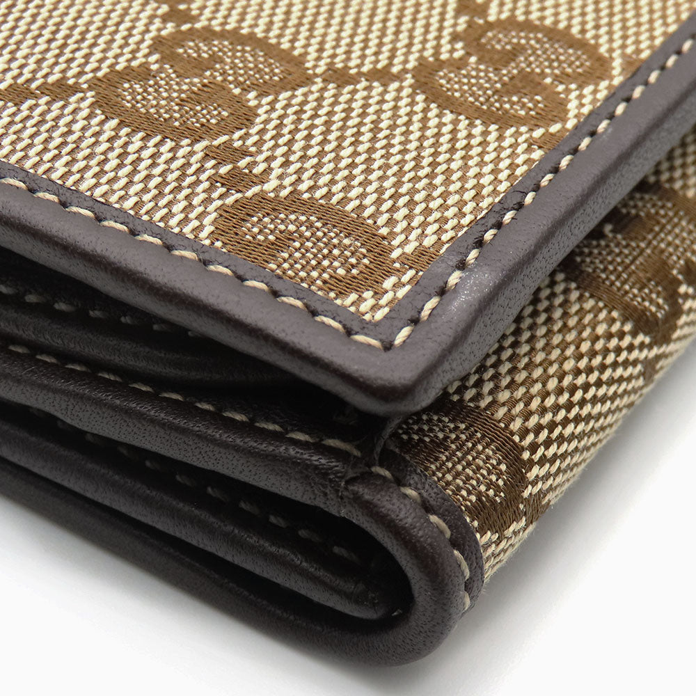 GUCCI Long Wallet Purse 245723 GG canvas, leather Brown Women Used