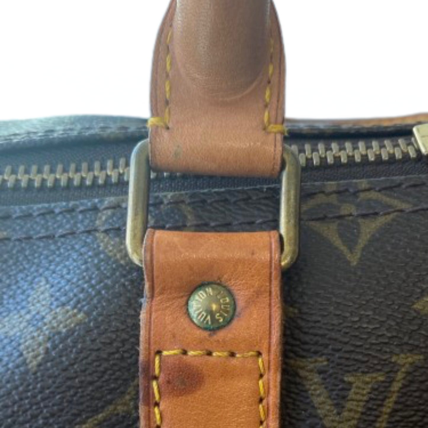 Louis Vuitton Brown Canvas Keepall Bandouliere 45 travel bag