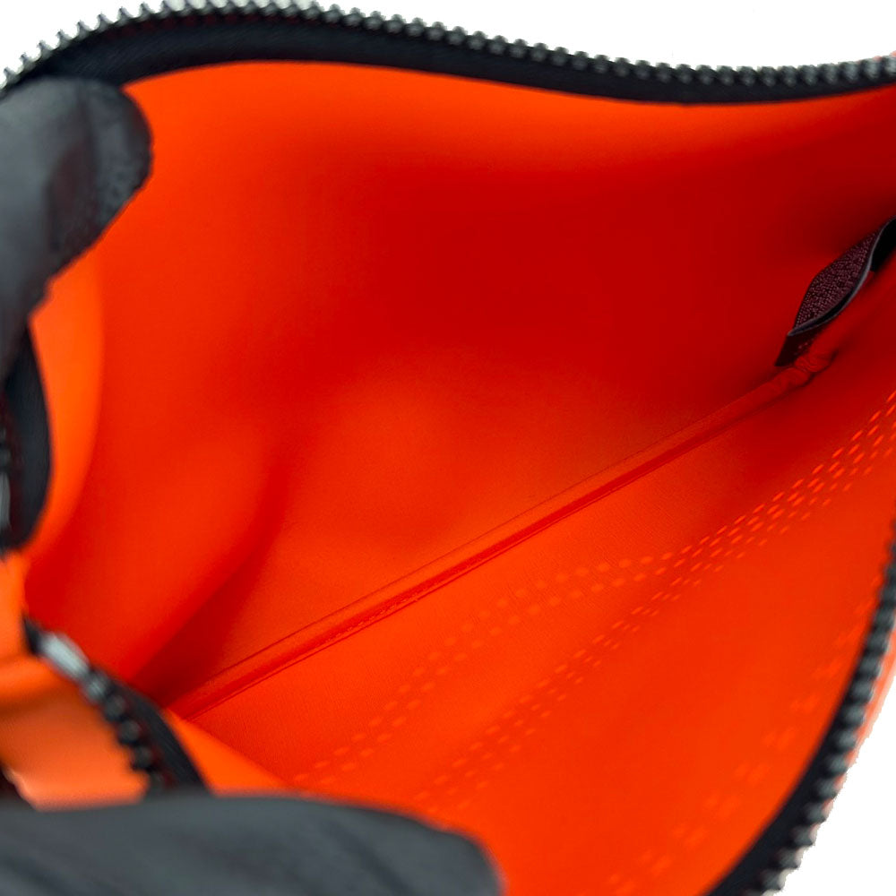 HERMES Pouch Polyamide elastane Orange Neoban Wave MM unisex(Unisex) Used