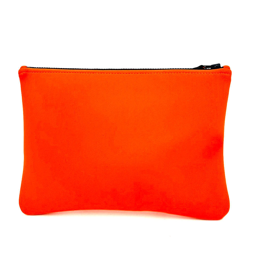 HERMES Pouch Polyamide elastane Orange Neoban Wave MM unisex(Unisex) Used