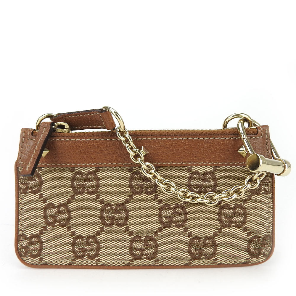 GUCCI Coin case 120971 GG canvas Brown