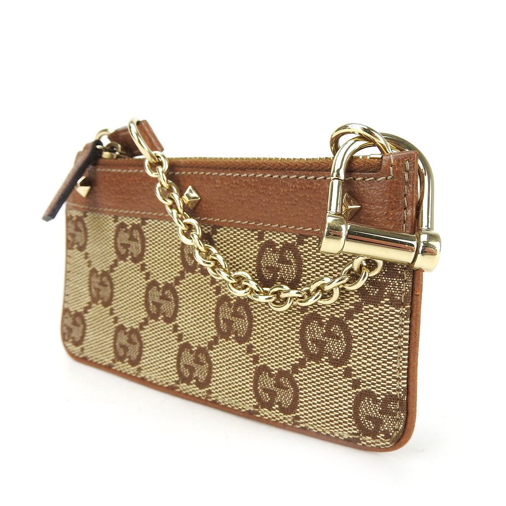 GUCCI Coin case 120971 GG canvas Brown