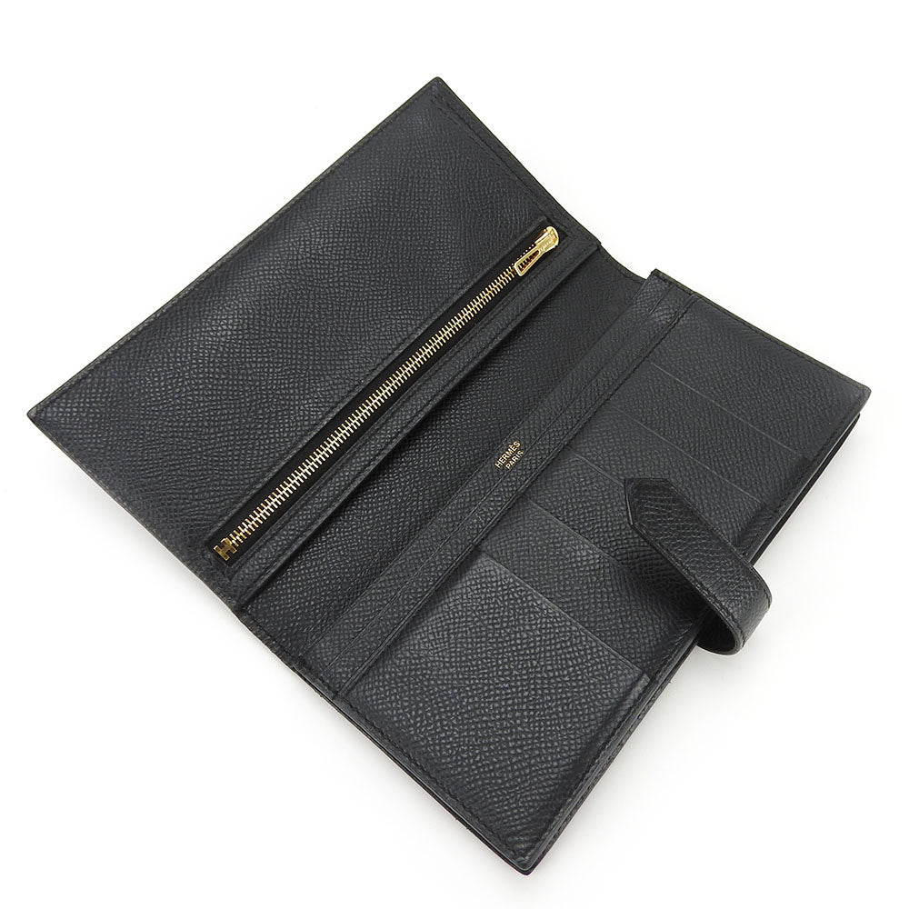 HERMES Long Wallet Purse Epsom black Beansufla