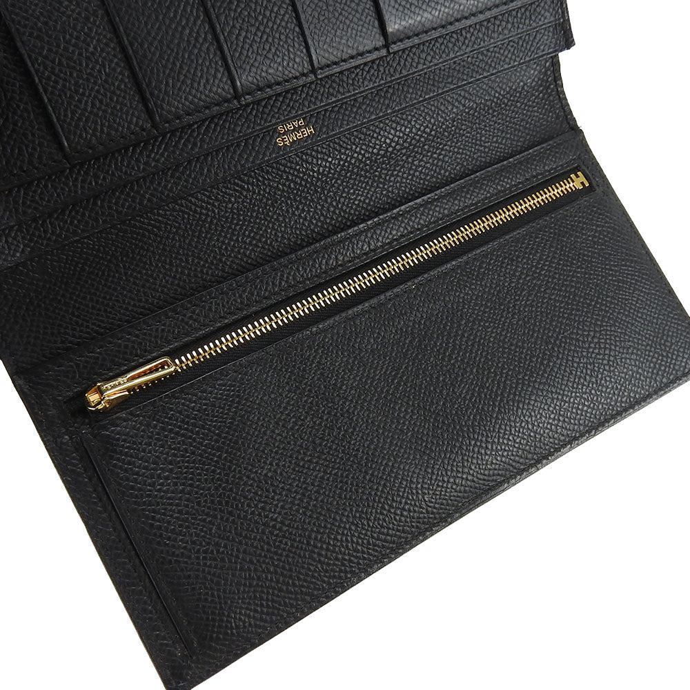 HERMES Long Wallet Purse Epsom black Beansufla