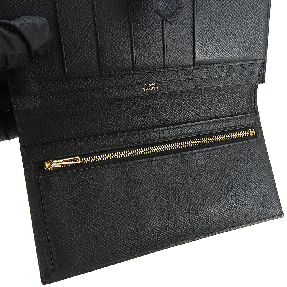 HERMES Long Wallet Purse Epsom black Beansufla