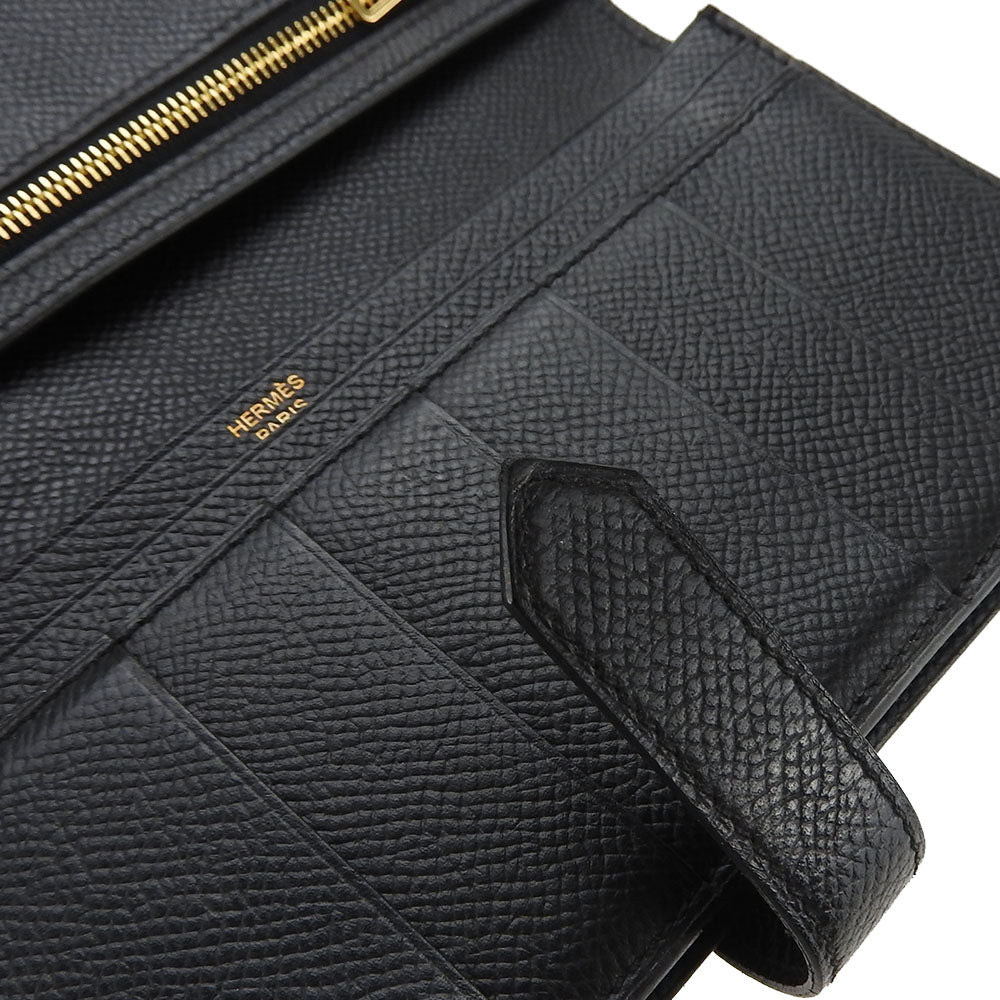 HERMES Long Wallet Purse Epsom black Beansufla