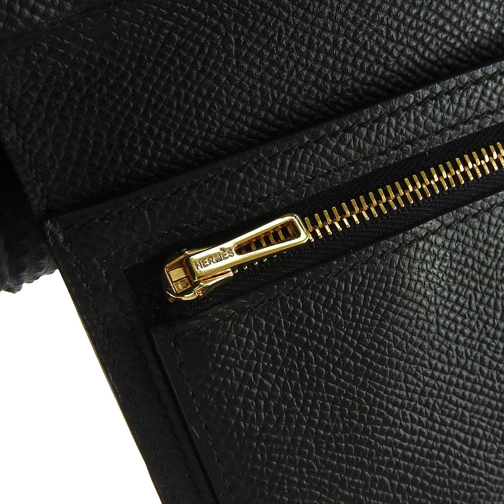 HERMES Long Wallet Purse Epsom black Beansufla