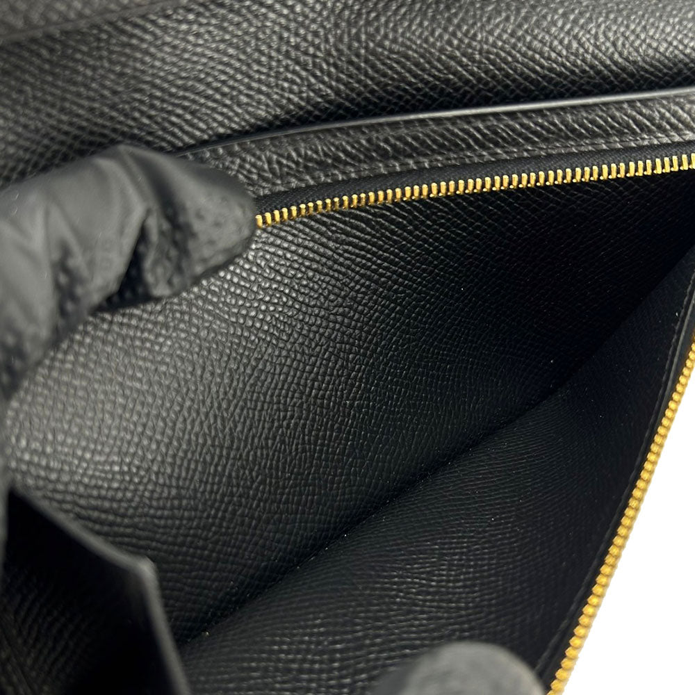 HERMES Long Wallet Purse Epsom black Beansufla