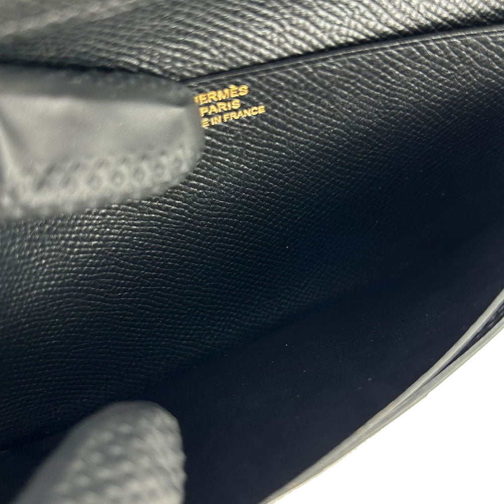 HERMES Long Wallet Purse Epsom black Beansufla
