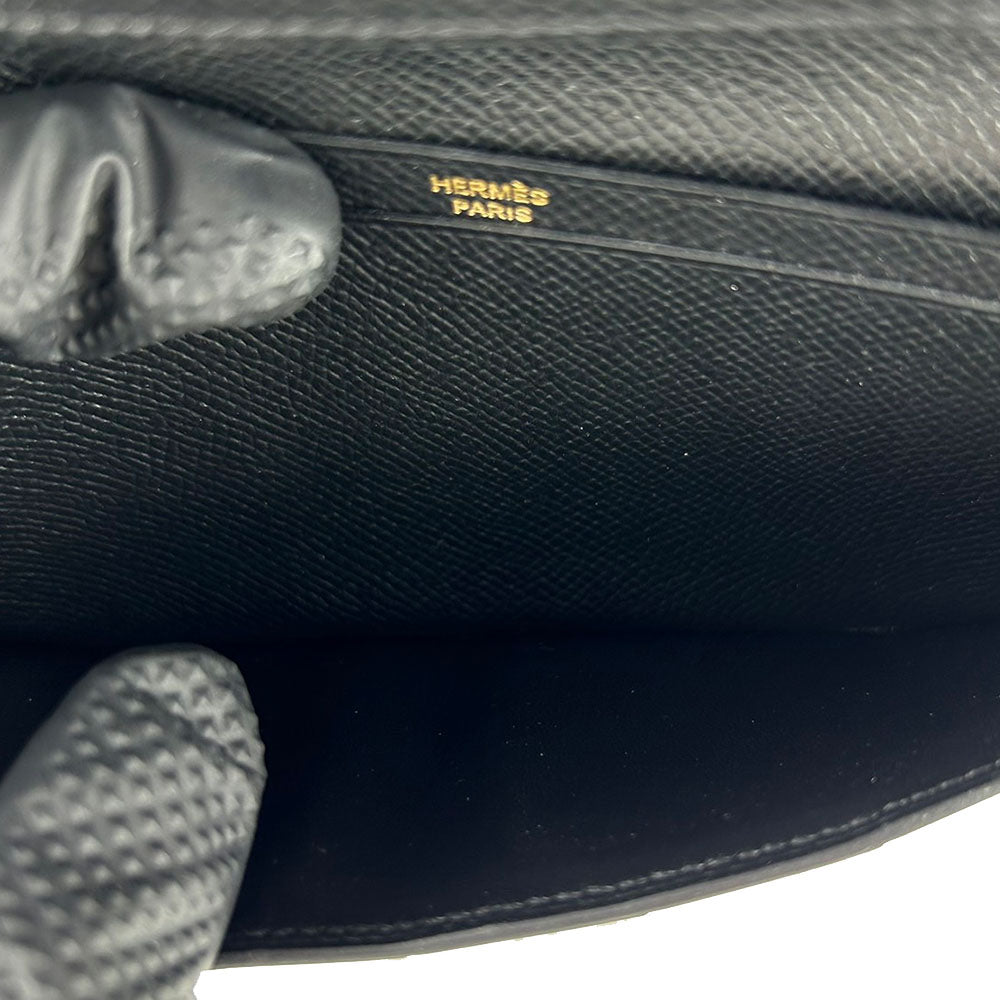 HERMES Long Wallet Purse Epsom black Beansufla