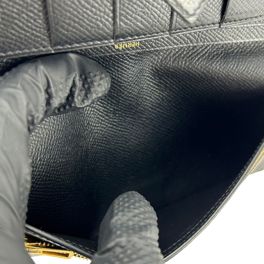 HERMES Long Wallet Purse Epsom black Beansufla