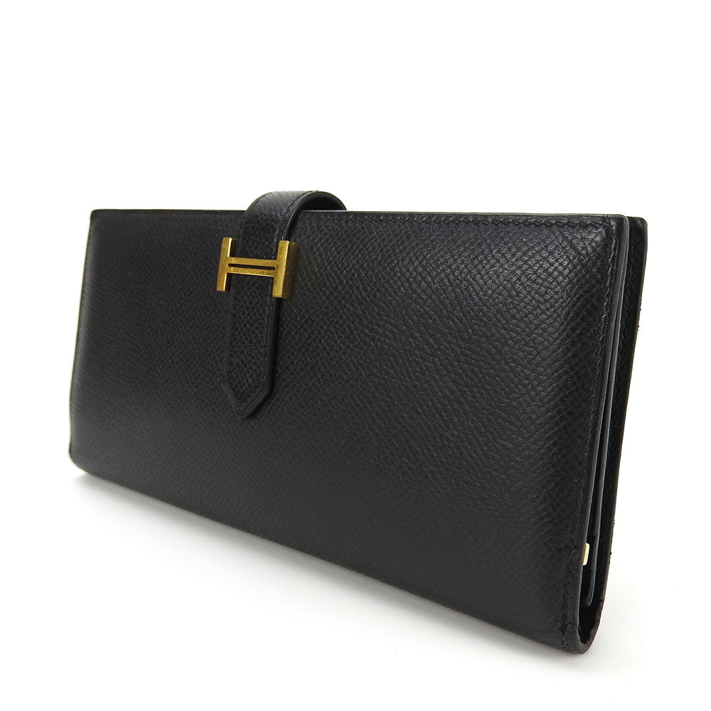 HERMES Long Wallet Purse Epsom black Beansufla