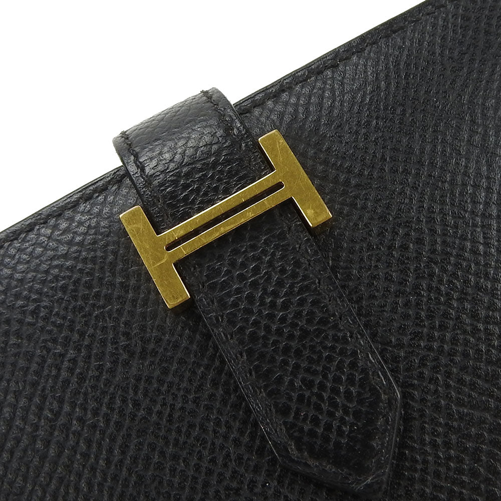 HERMES Long Wallet Purse Epsom black Beansufla