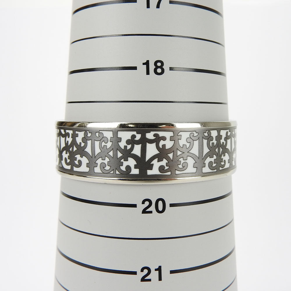 HERMES Bangle Enamel, Metal white Emilel GM Women Used