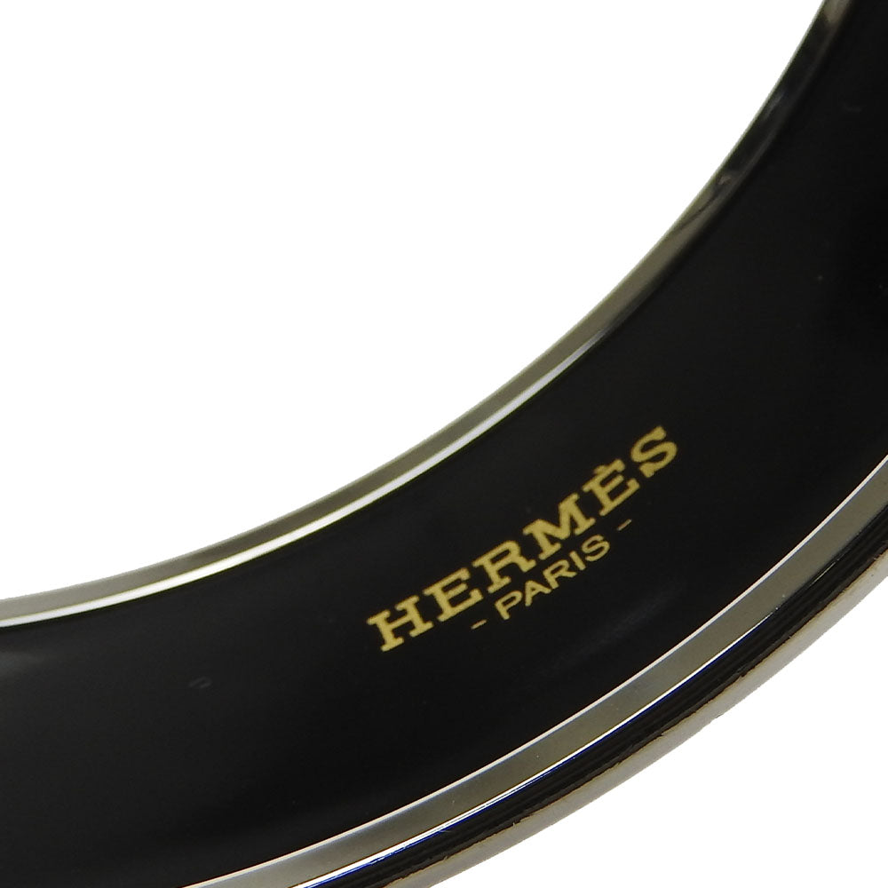 HERMES Bangle Enamel, Metal white Emilel GM Women Used