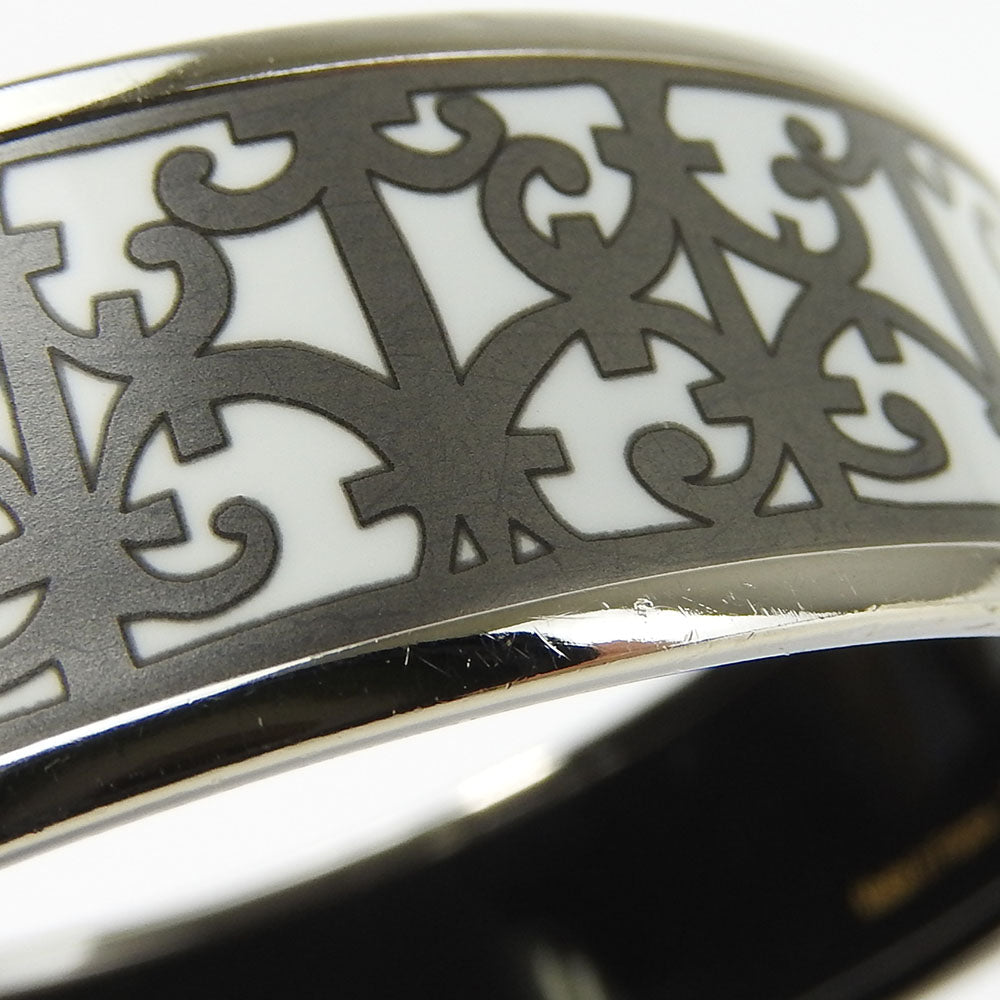 HERMES Bangle Enamel, Metal white Emilel GM Women Used