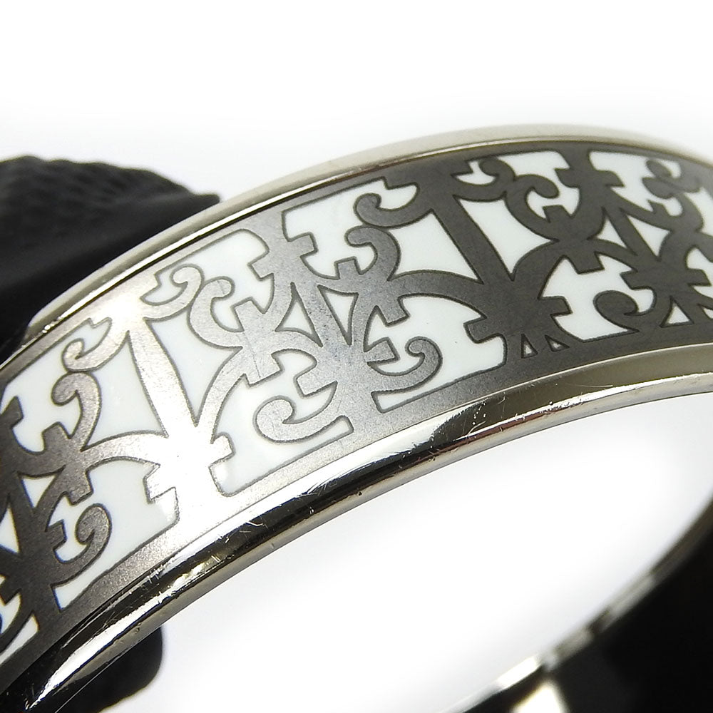 HERMES Bangle Enamel, Metal white Emilel GM Women Used
