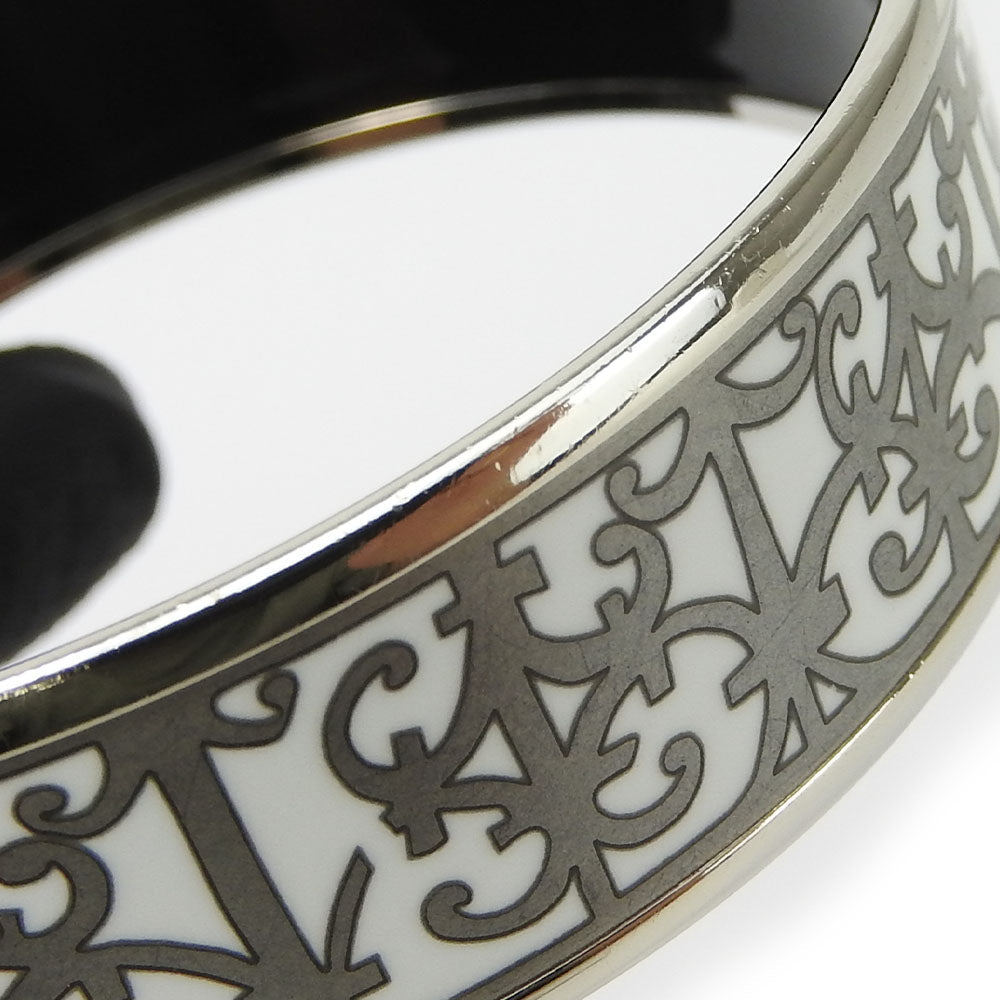 HERMES Bangle Enamel, Metal white Emilel GM Women Used