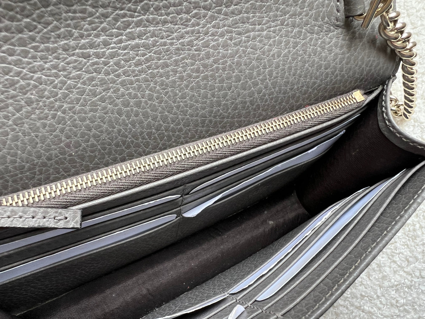 Gucci Dollar Grey Interlocking Chain Wallet