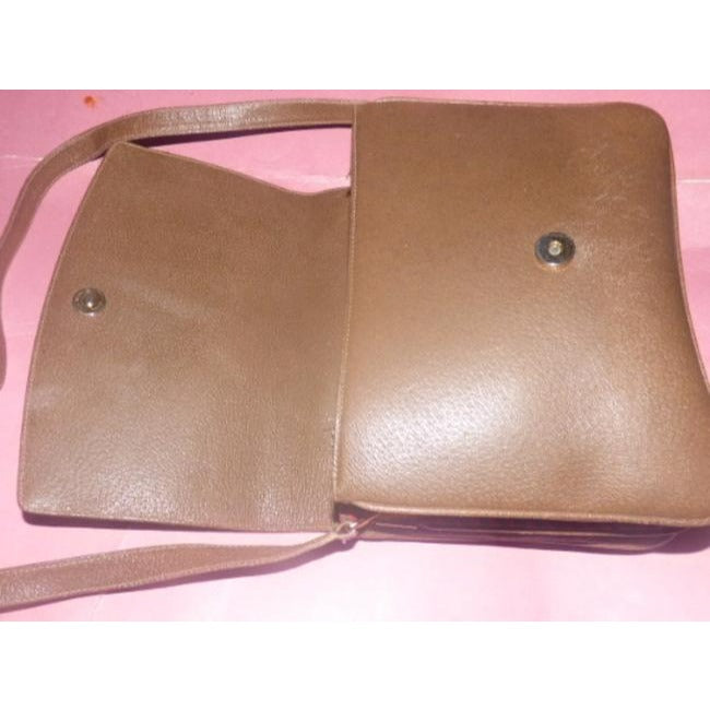 Gucci Vintage Designer Purses Brown Leather And Gg Leather Cross Body Bag