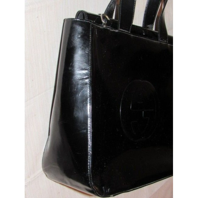 Gucci Soho Vintage Black Patent Leather Satchel