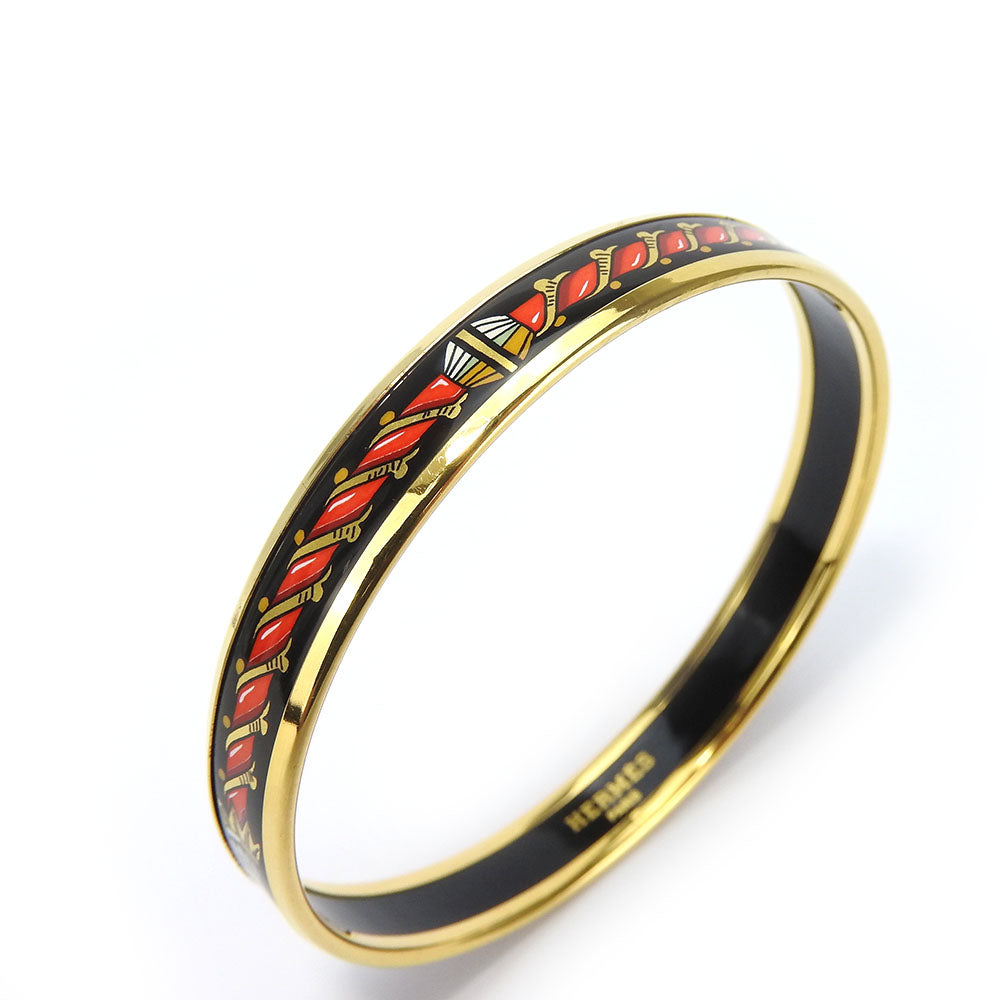 HERMES Bangle Enamel, Metal gold Emaille PM Women Used