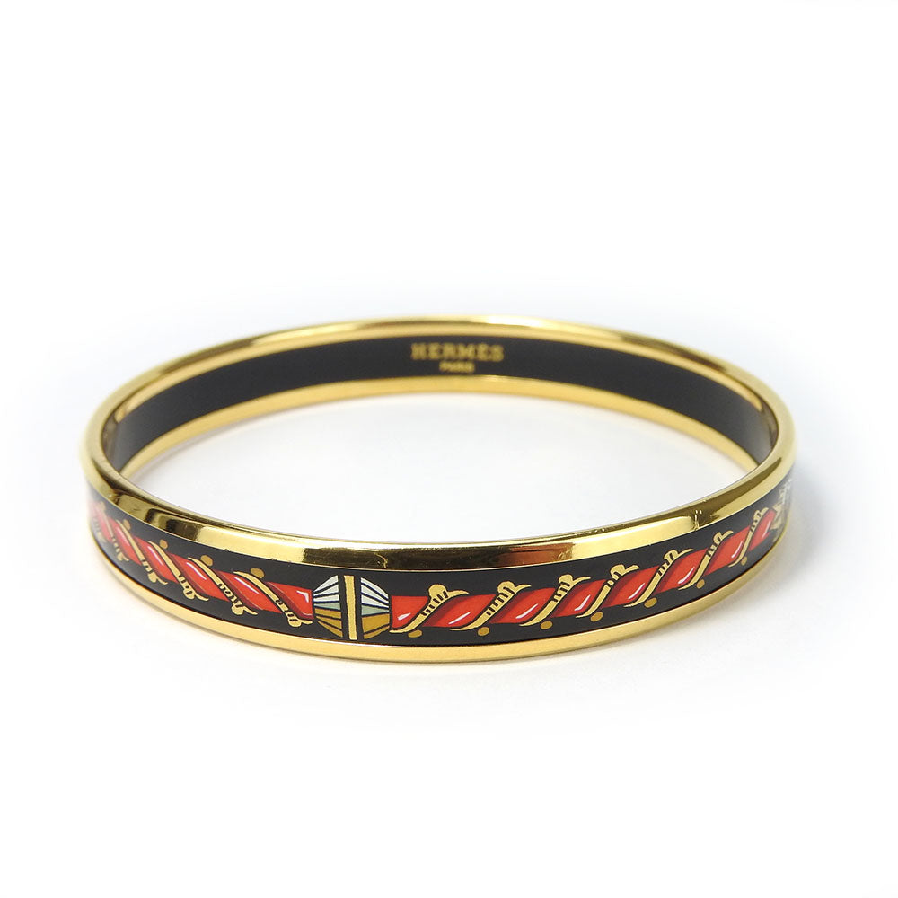 HERMES Bangle Enamel, Metal gold Emaille PM Women Used