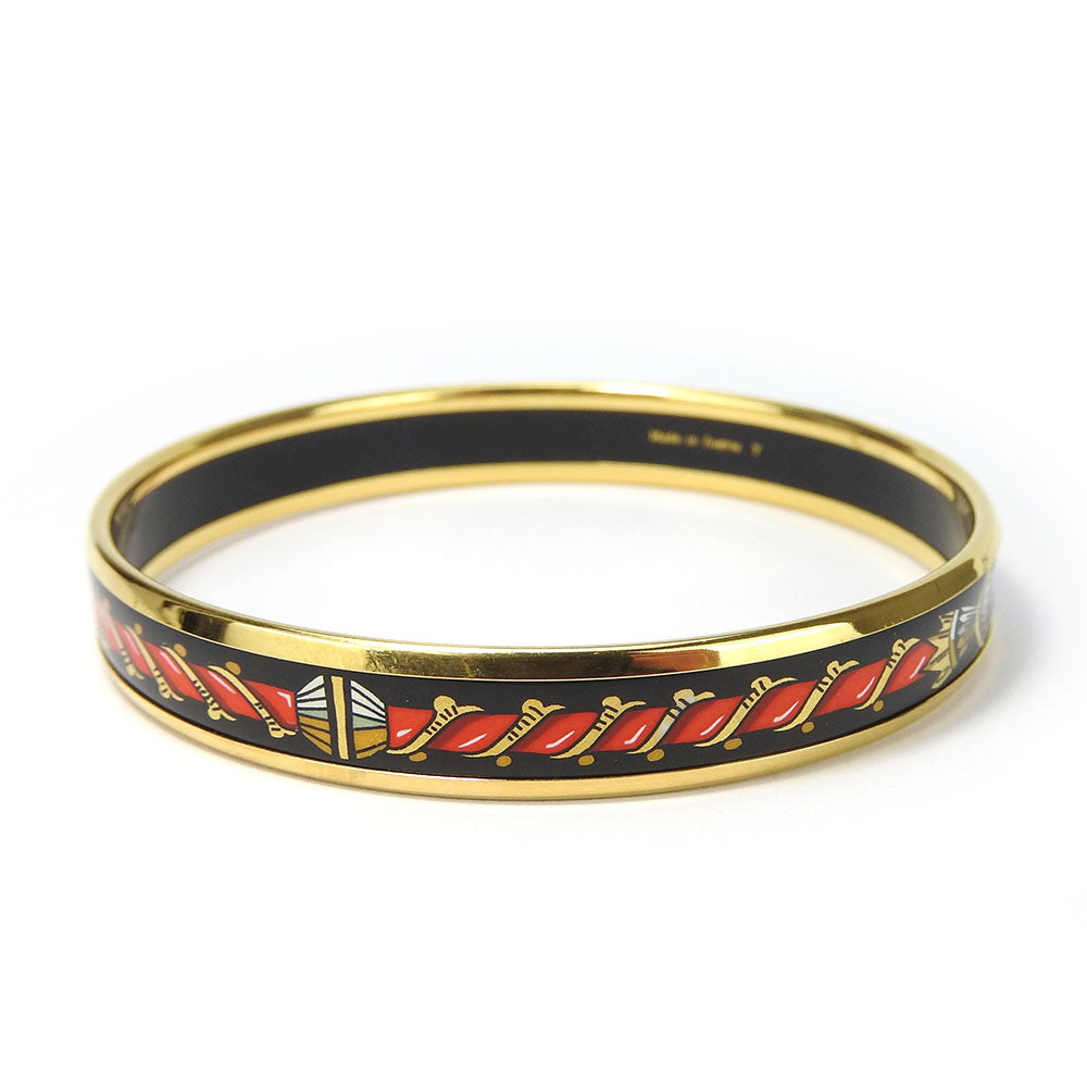 HERMES Bangle Enamel, Metal gold Emaille PM Women Used