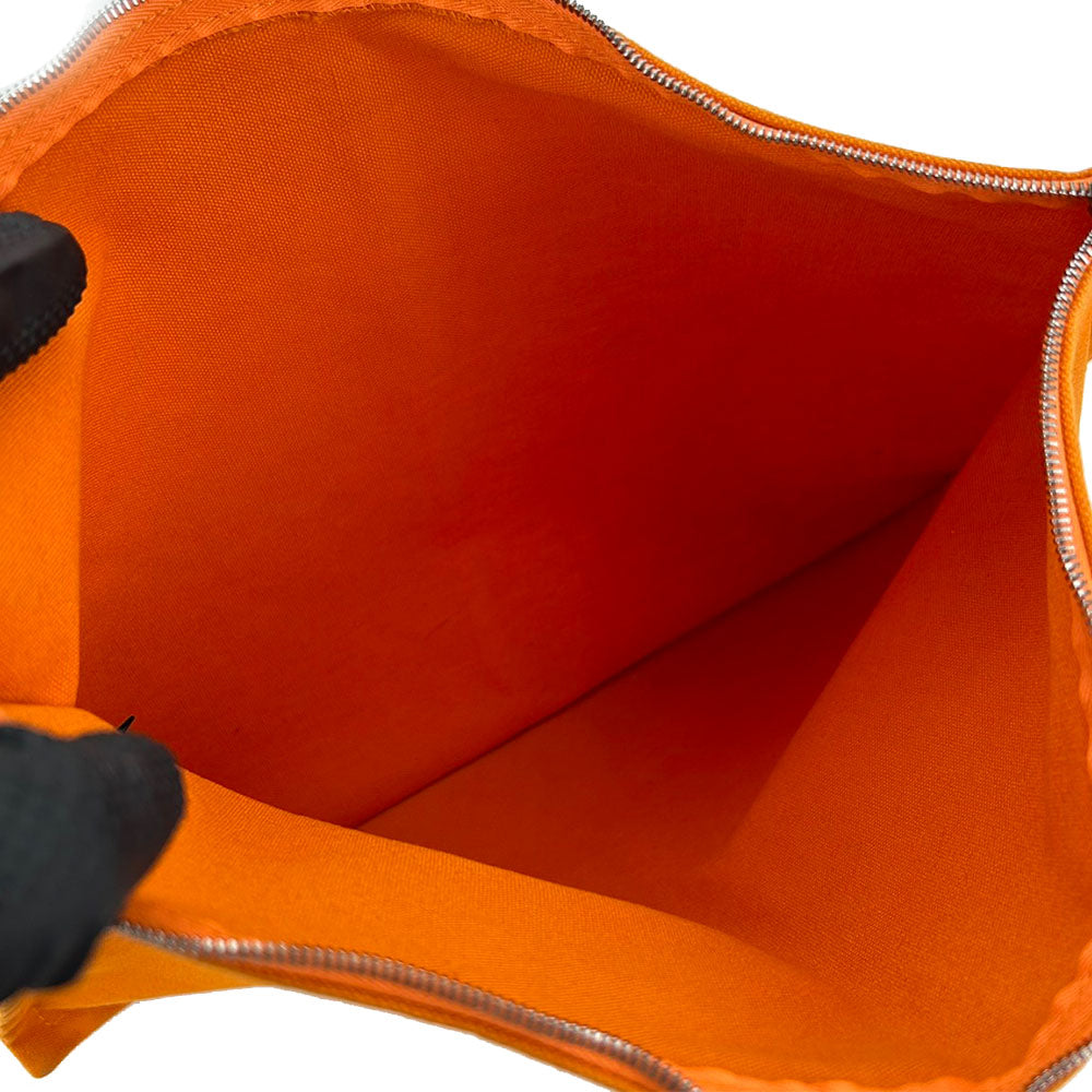 HERMES Pouch canvas Orange Bora Bora Pouch GM unisex(Unisex) Used