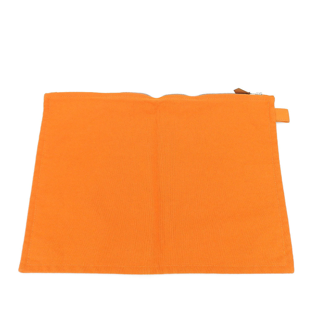HERMES Pouch canvas Orange Bora Bora Pouch GM unisex(Unisex) Used