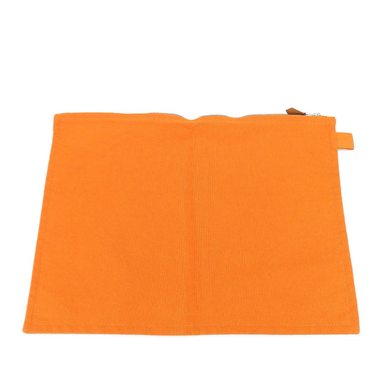 HERMES Pouch canvas Orange Bora Bora Pouch GM unisex(Unisex) Used