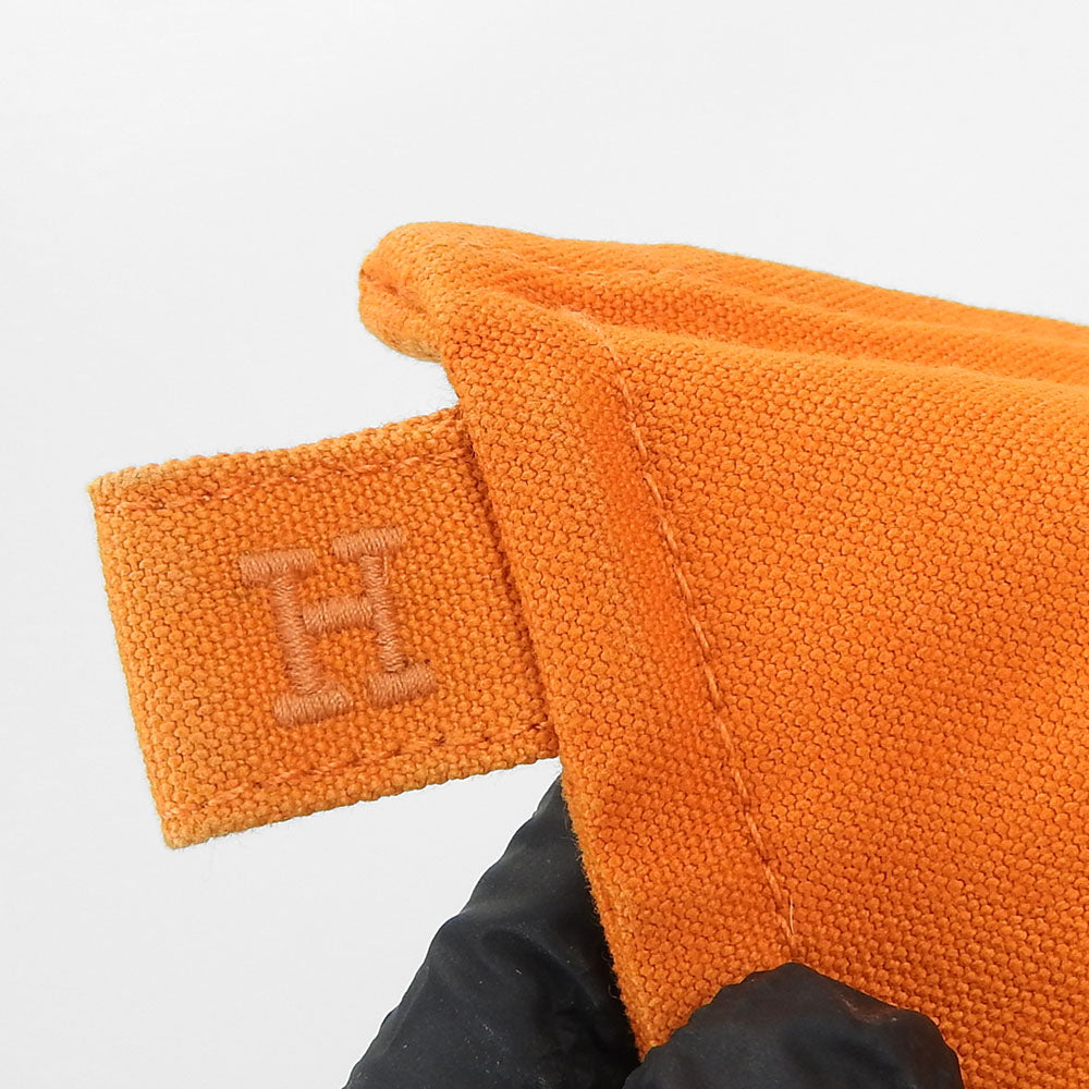 HERMES Pouch canvas Orange Bora Bora Pouch GM unisex(Unisex) Used