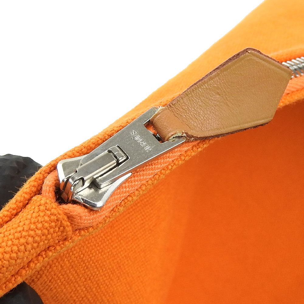 HERMES Pouch canvas Orange Bora Bora Pouch GM unisex(Unisex) Used