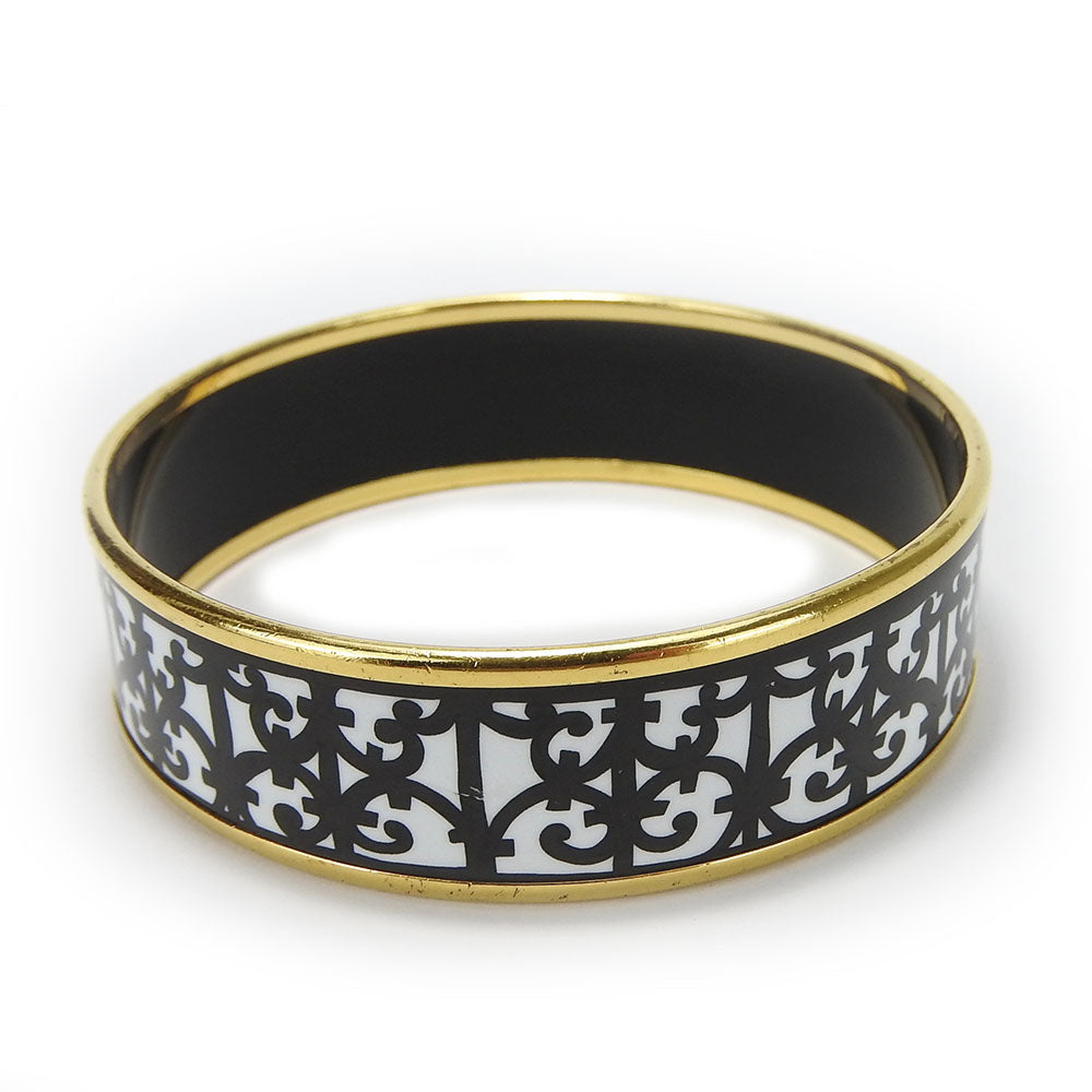 HERMES bracelet Enamel, Metal white Guadalquivir Emilel GM Women Used