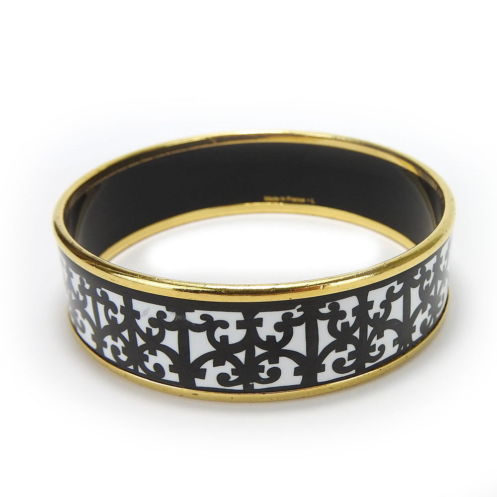 HERMES bracelet Enamel, Metal white Guadalquivir Emilel GM Women Used