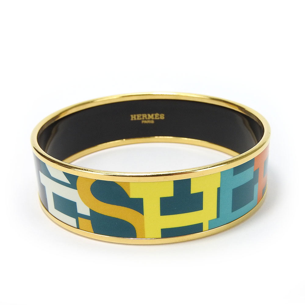 HERMES bracelet Enamel, Metal Green type Emile Women Used