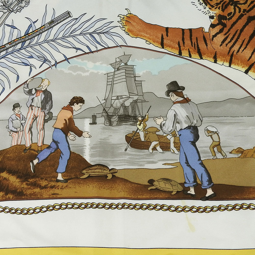 HERMES scarf silk Navy Carre90 Women Used