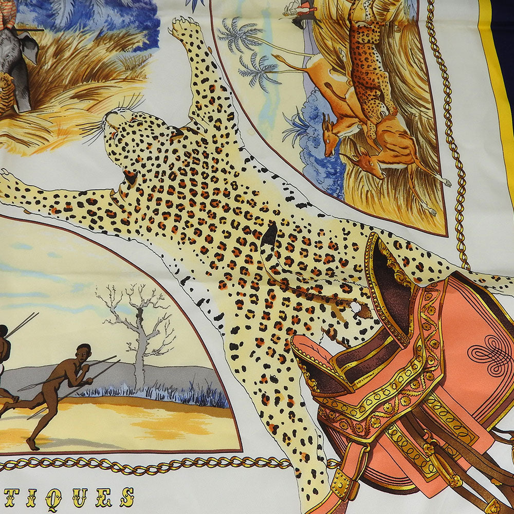 HERMES scarf silk Navy Carre90 Women Used