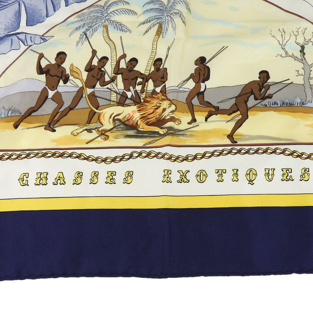 HERMES scarf silk Navy Carre90 Women Used