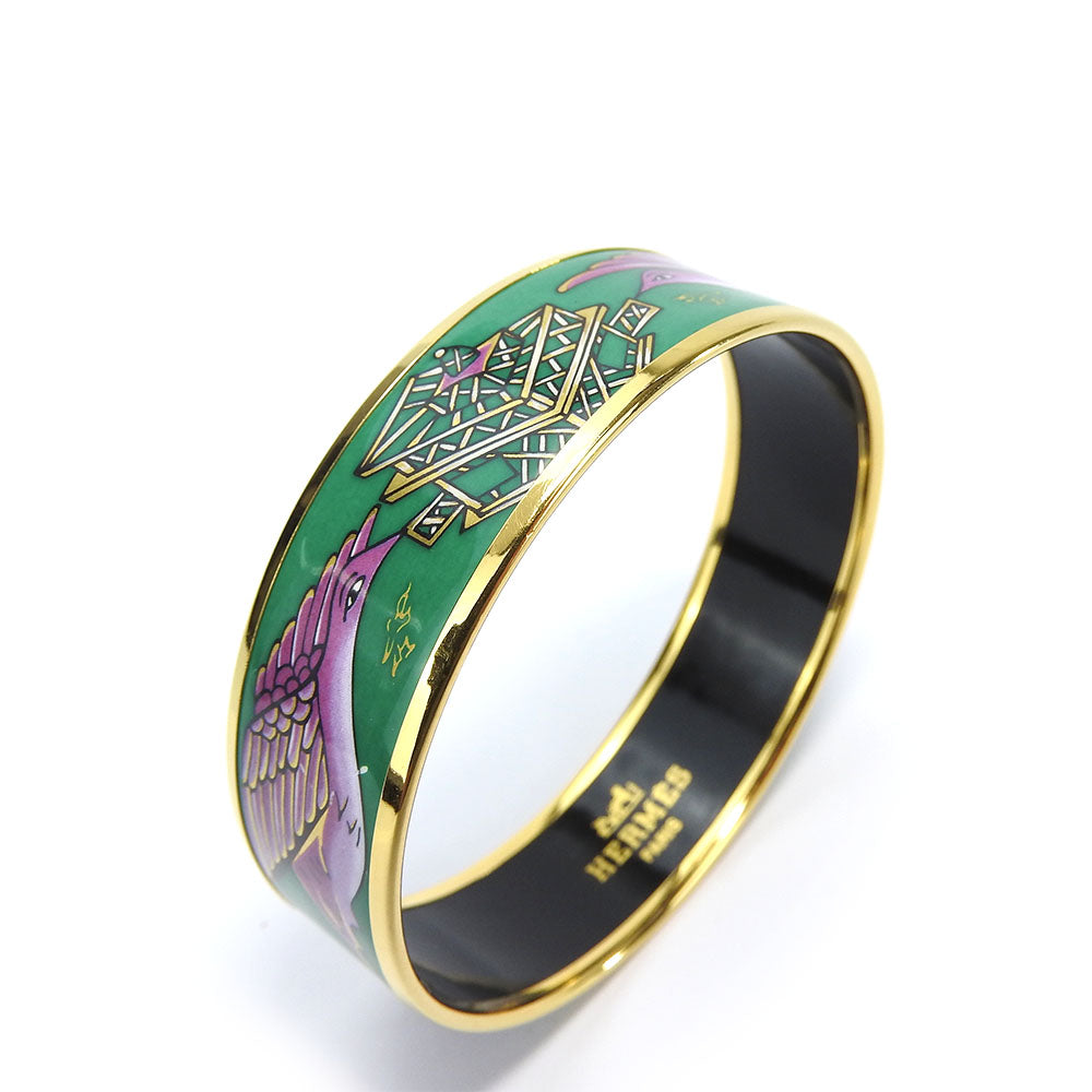 HERMES bracelet Metal, Enamel green Emilel GM Women Used