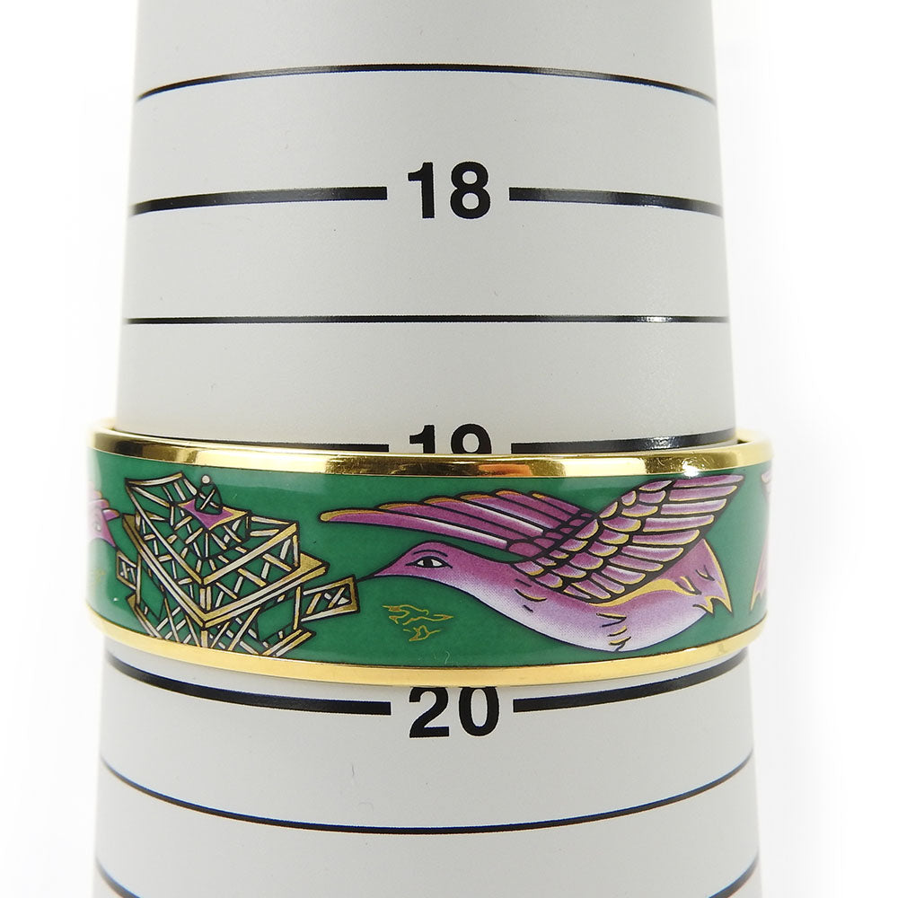 HERMES bracelet Metal, Enamel green Emilel GM Women Used