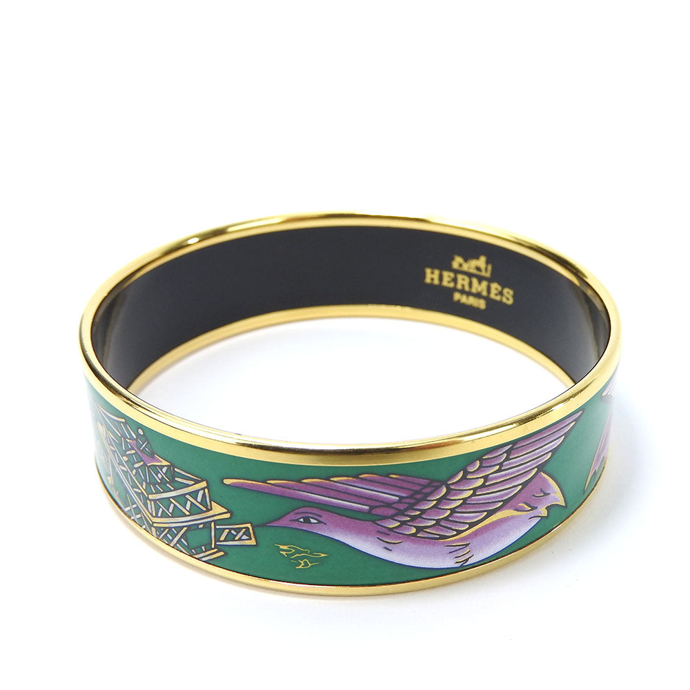 HERMES bracelet Metal, Enamel green Emilel GM Women Used